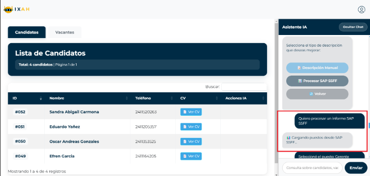 Proceso de carga desde SAP